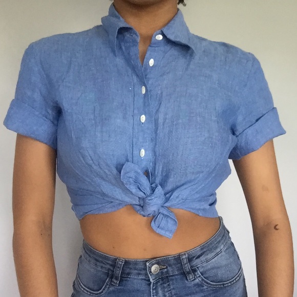 Blue Button Up - Picture 3 of 3